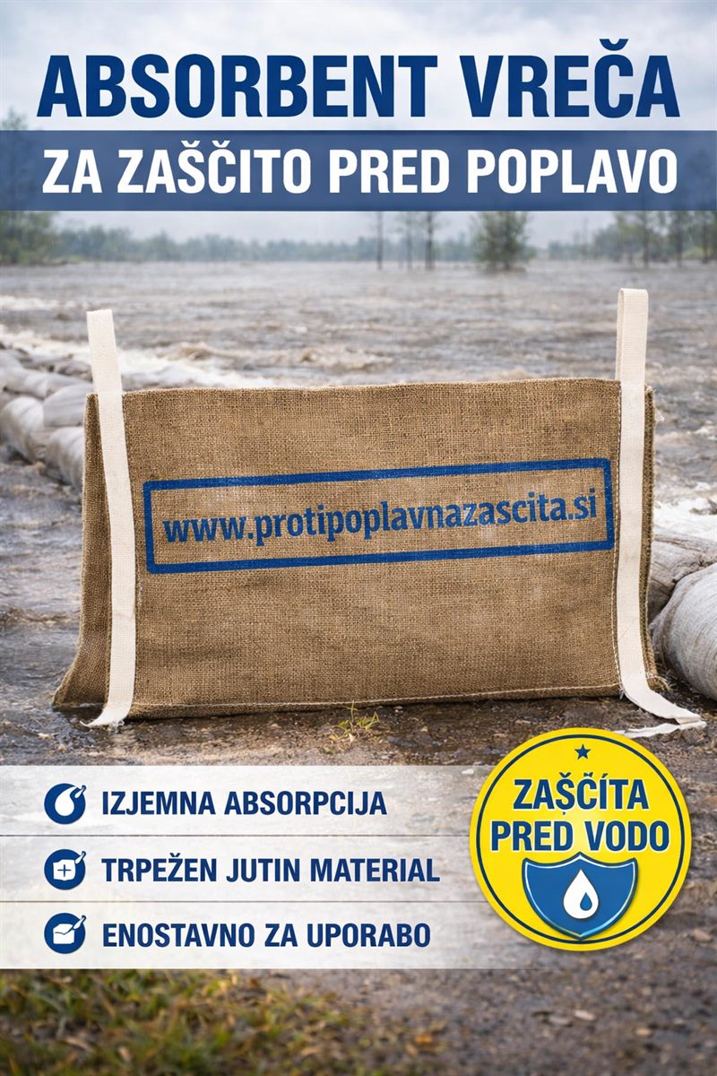 Absorbent vreča za zaščito pred poplavo